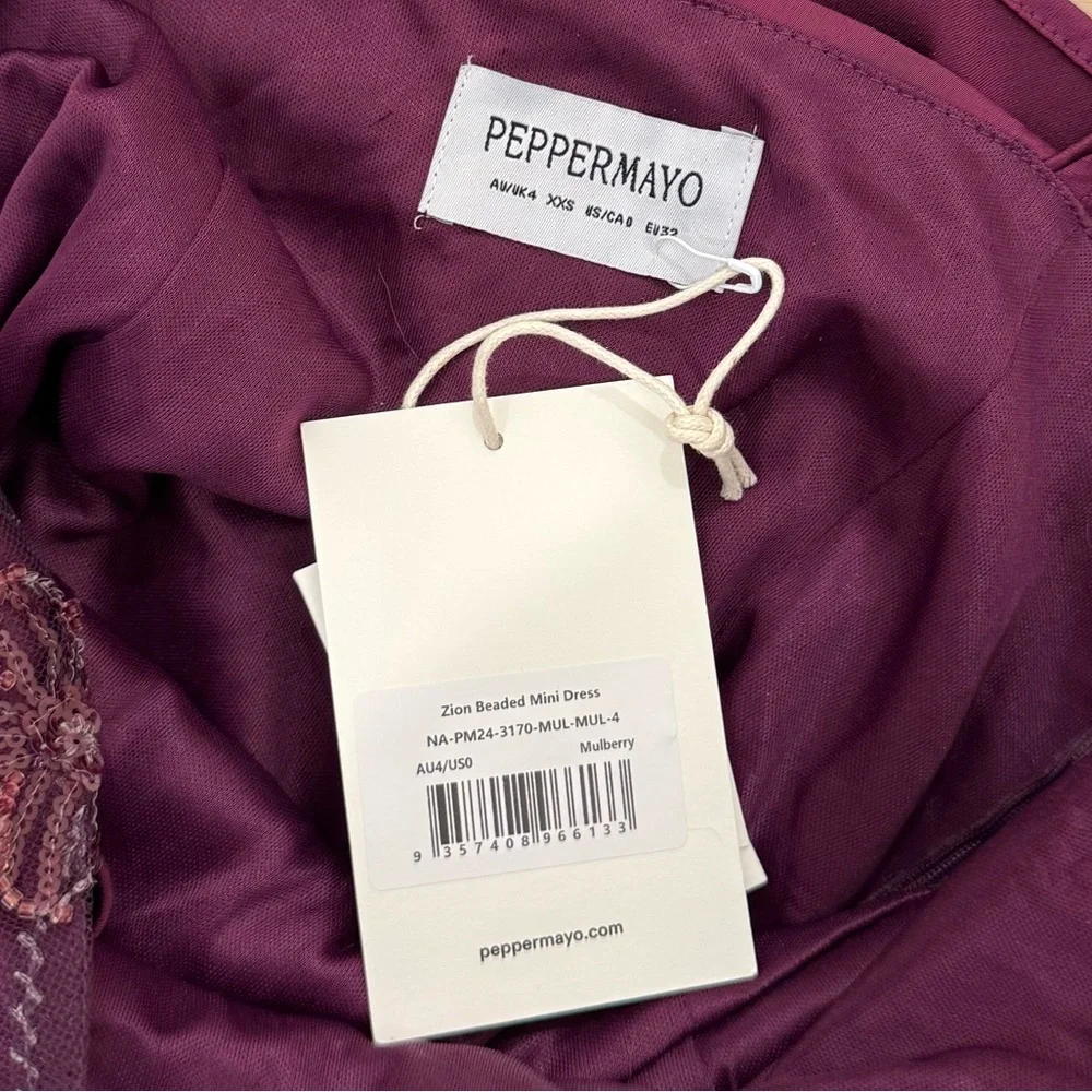 peppermayo mulberry zion beaded mini dress - Picture 9 of 9